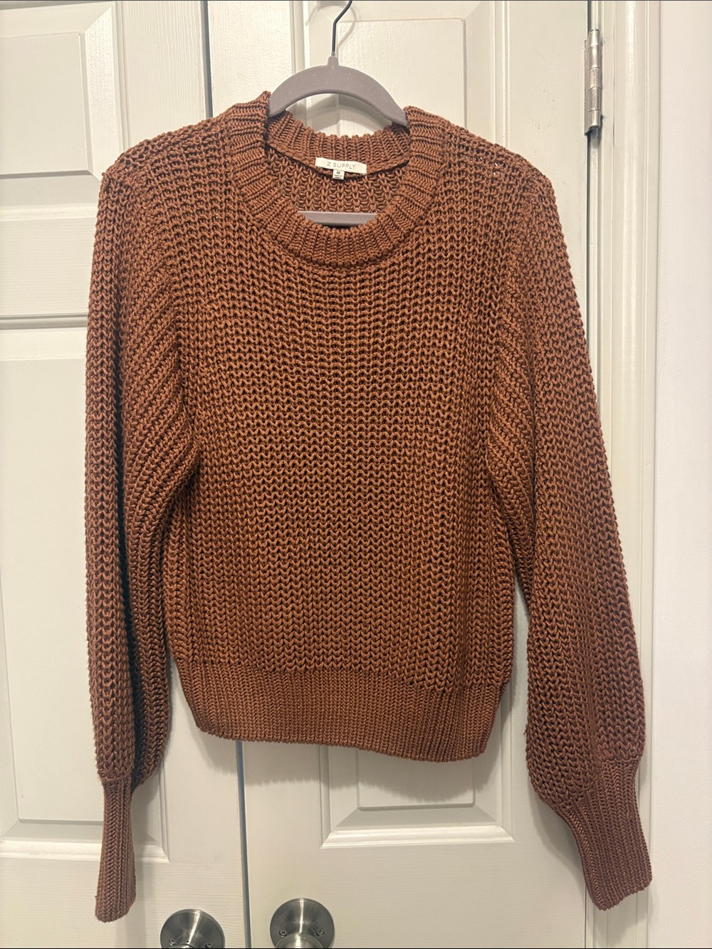 Z Supply Chunky Knit Sweater in Rust Brown